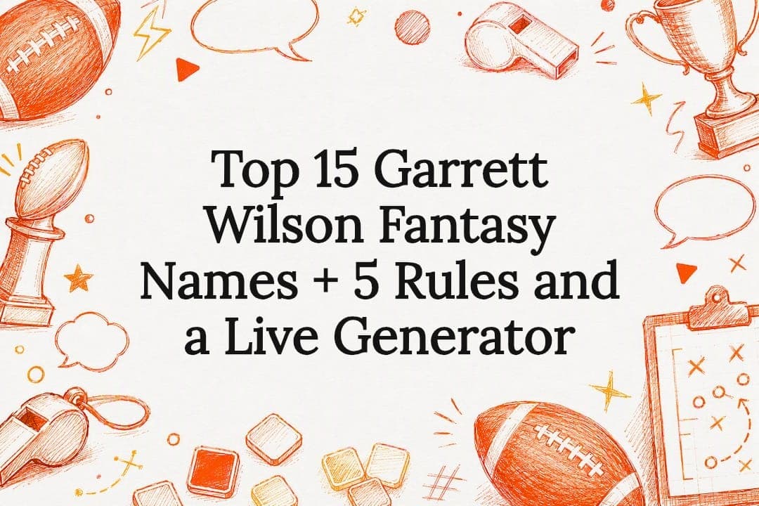 Top 15 Garrett Wilson Fantasy Names + 5 Rules and a Live Generator
