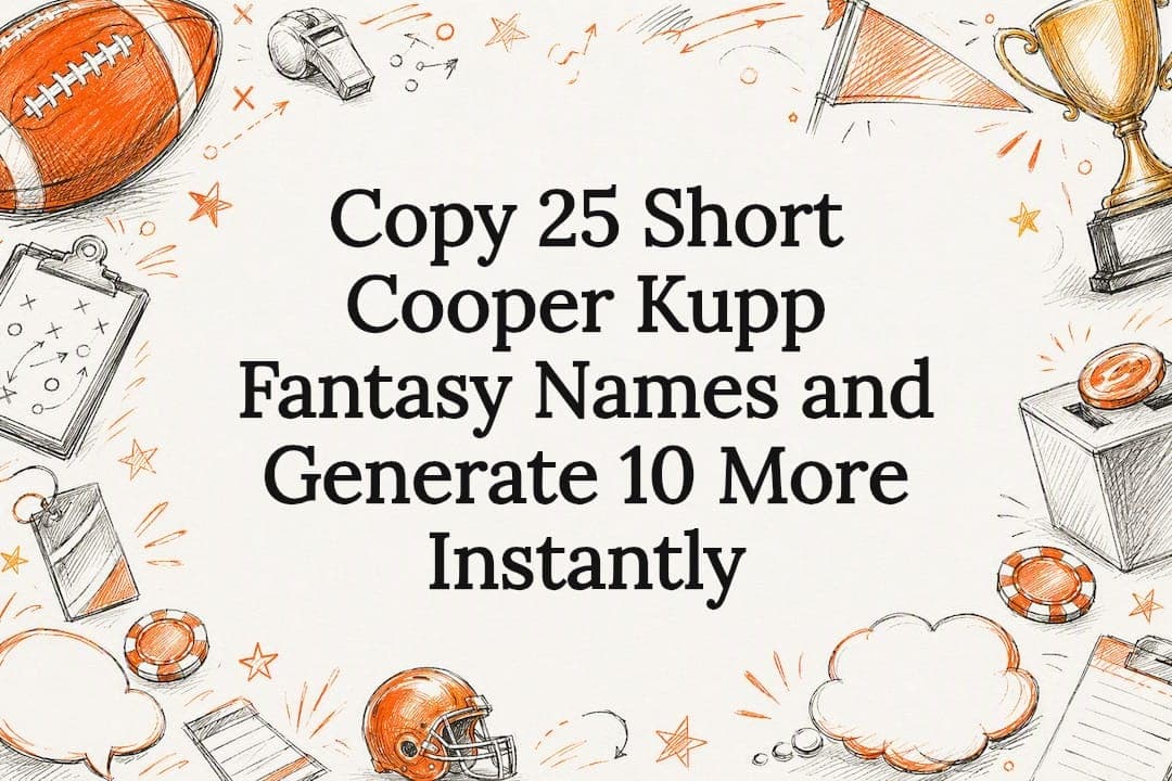 Copy 25 Short Cooper Kupp Fantasy Names and Generate 10 More Instantly