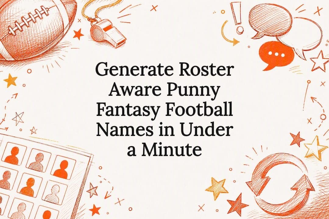 Generate Roster Aware Punny Fantasy Football Names in Under a Minute