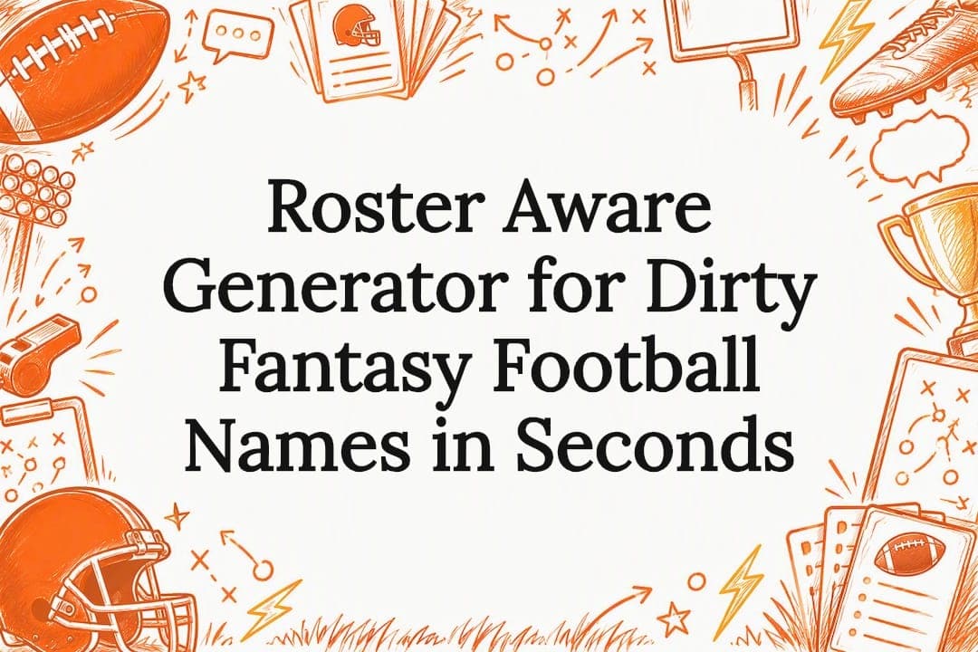 Roster Aware Generator for Dirty Fantasy Football Names in Seconds
