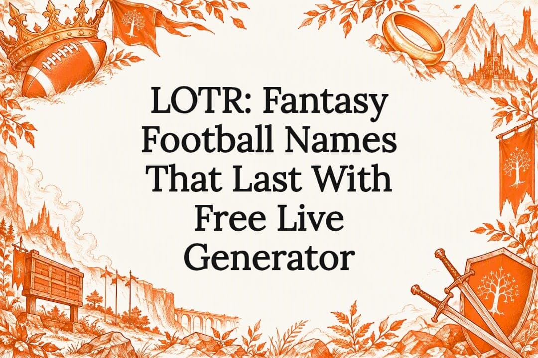 LOTR: Fantasy Football Names That Last With Free Live Generator