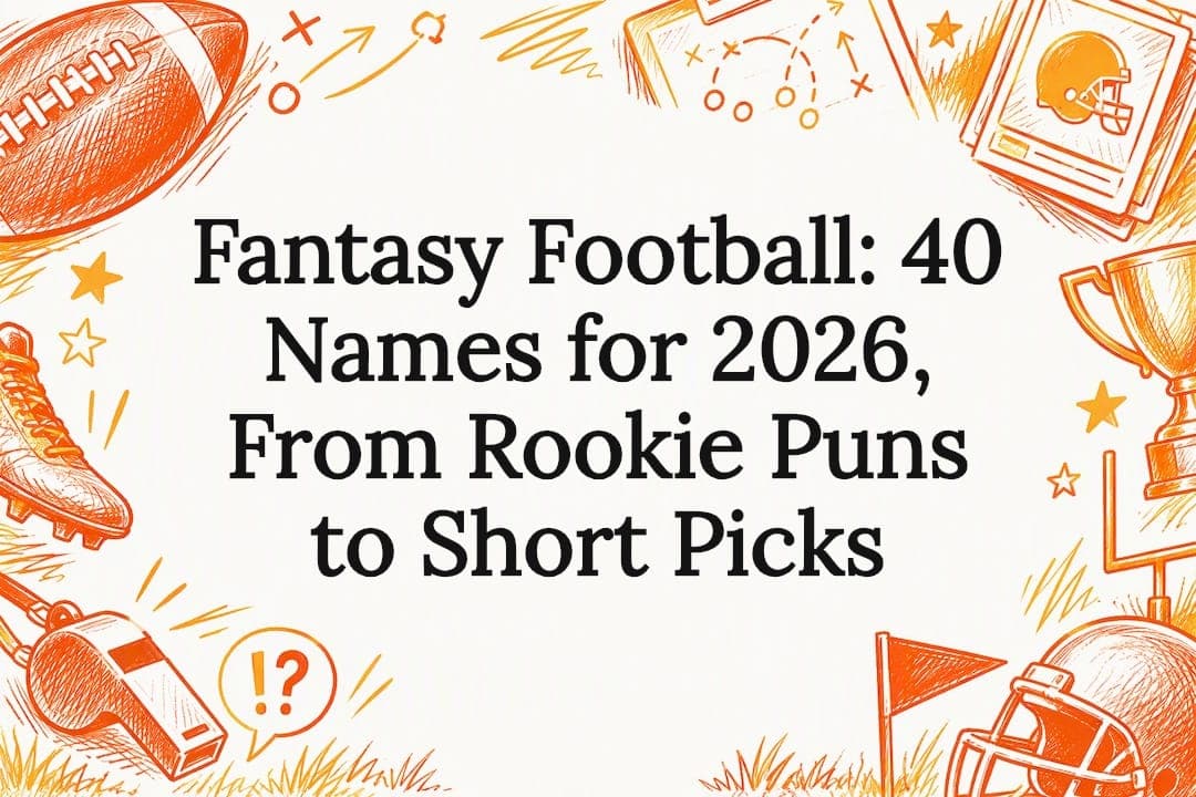 Fantasy Football: 40 Names for 2026, From Rookie Puns to Short Picks